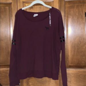Maroon long sleeve PINK shirt